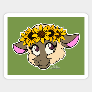 Sweet Sheep - Sunflower Crown (Taupe) Sticker